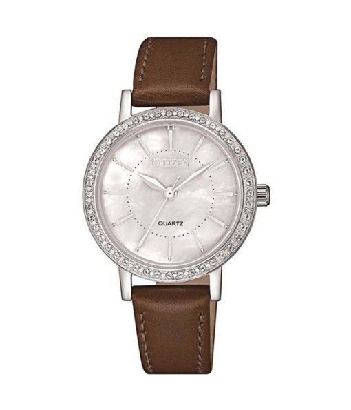 Hình ảnh Đồng Hồ Nữ Citizen EL3040-12D Dây Da Mặt Tròn Pin Quartz SHOPDONGHO.com