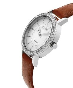 Hình ảnh đồng hồ Nữ Citizen EL3040-12D Pin (Quartz) - Tròn - Dây Da chính hãng