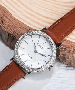 Hình ảnh đồng hồ Nữ Citizen EL3040-12D Pin (Quartz) - Tròn - Dây Da chính hãng