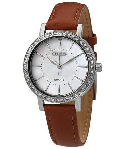 Hình ảnh đồng hồ Nữ Citizen EL3040-12D Pin (Quartz) - Tròn - Dây Da chính hãng