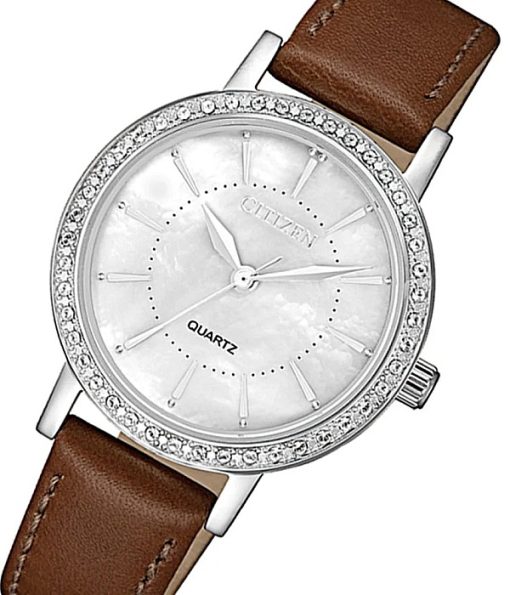 Hình ảnh đồng hồ Nữ Citizen EL3040-12D Pin (Quartz) - Tròn - Dây Da chính hãng