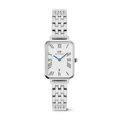 Quadro Roman Numerals Date 5-link Silver